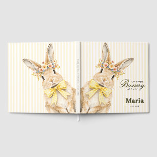 Livre D'or Une jolie petite Fête de Bébé Lapin Floral Nœud Ja
