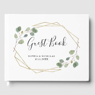 Livre D'or Une végétation simple d'eucalyptus Géométrique