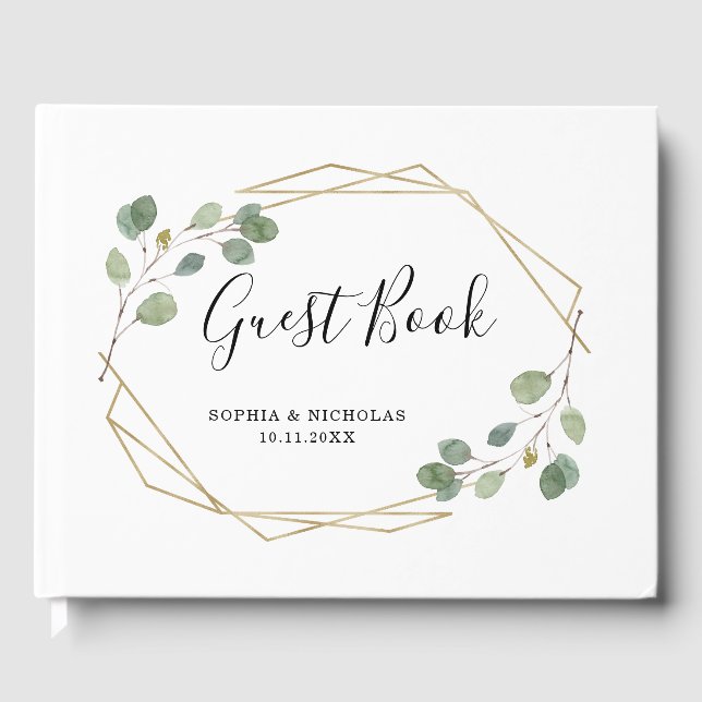 Livre D'or Une végétation simple d'eucalyptus | Géométrique (Recto)