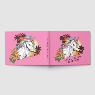 Livre D'or Unicorne Tropicale Texte et Couleur Personnalisé
