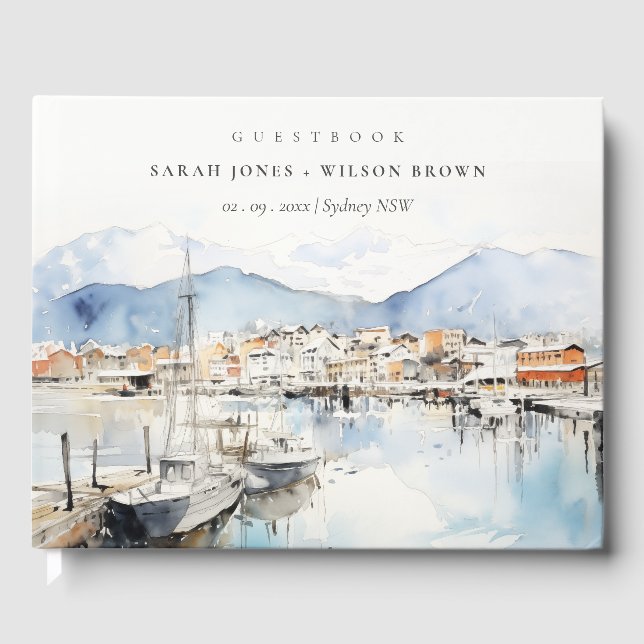 Livre D'or Ushuaia, Argentina Watercolor Landscape Wedding (Recto)