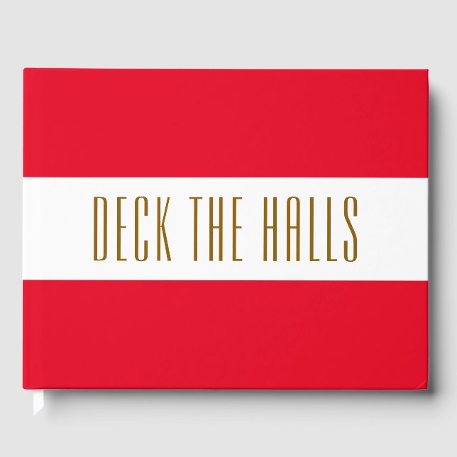 Livre D'or Vacances Lumineuses Rouge Blancs "DECK HALLS" (Recto)