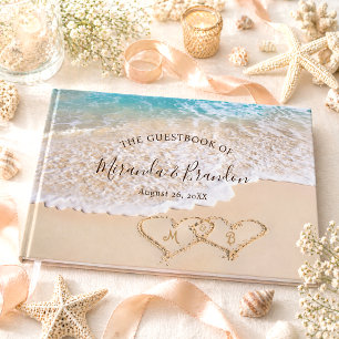 Livre D'or Vagues de l'océan bleu Mariage tropical sur la pla