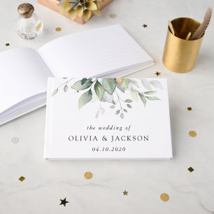 Livre D'or Verdure, Feuilles d'Eucalyptus, Mariage botanique