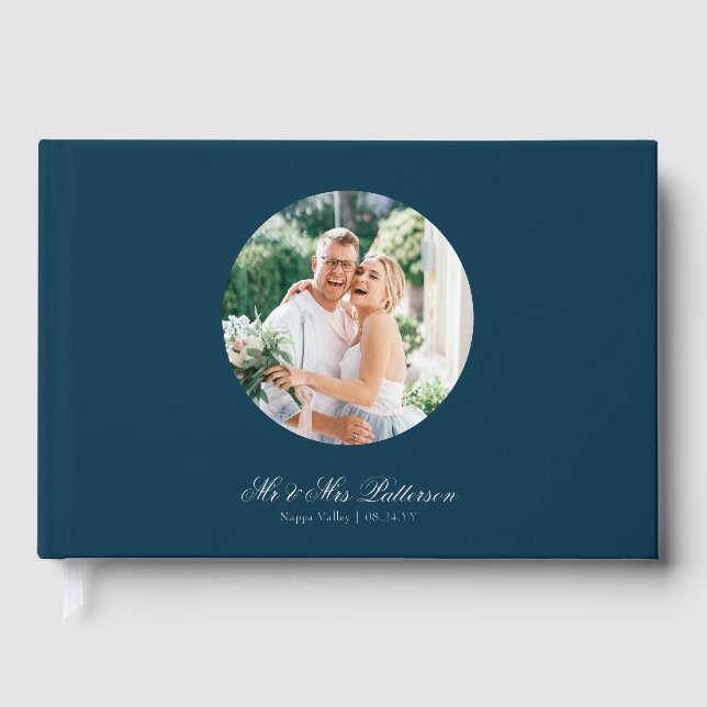 Livre D'or Véritable Foil Photo Simple Personnalisé Mariage b (Recto)