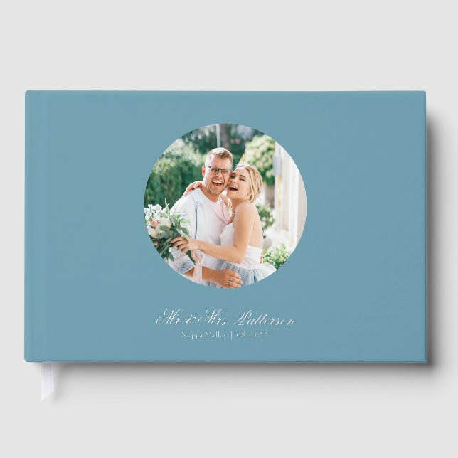 Livre D'or Véritable Foil Photo Simple Personnalisé Mariage b (Recto)