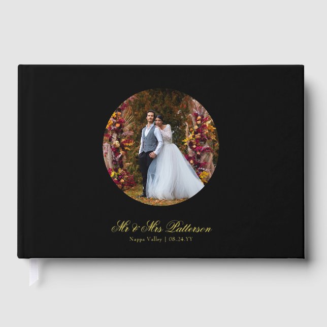 Livre D'or Véritable Foil Photo Simple Personnalisé Mariage n (Recto)