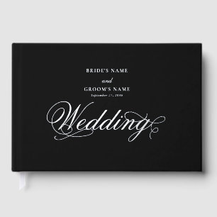 Livre D'or Véritable Mariage noir de luxe élégant à huile d'a