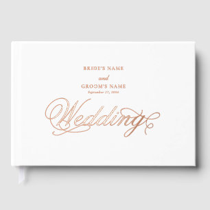 Livre D'or Véritable Rose Gold Foil Elégant Mariage blanc de 