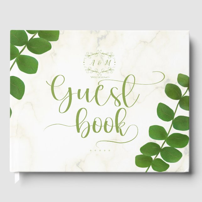 Livre D'or Vert Chic de Mariage (Recto)