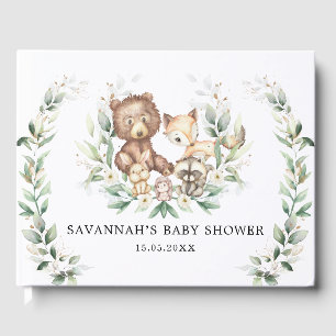 Livre D'or Vert moderne Or Bois Animaux Neutres Bébé