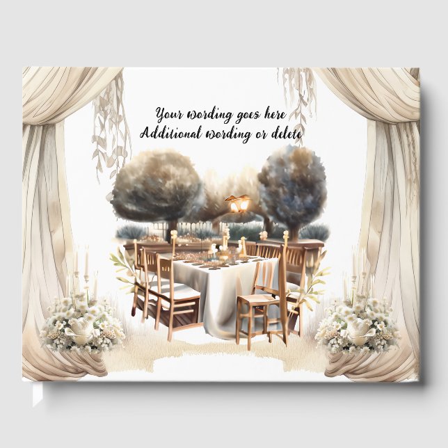 Livre D'or Vignoble ferme à vin toscan italien aquarelle phot (Recto)