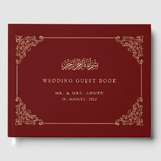 Livre D'or Vintage Bourgogne musulman Mariage