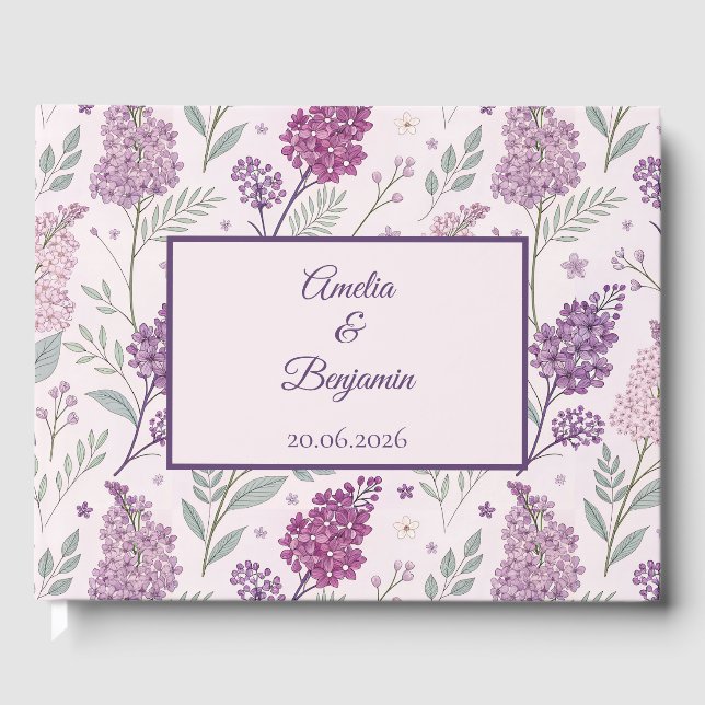 Livre D'or Vintage Lilac Garden Romance Wedding (Recto)