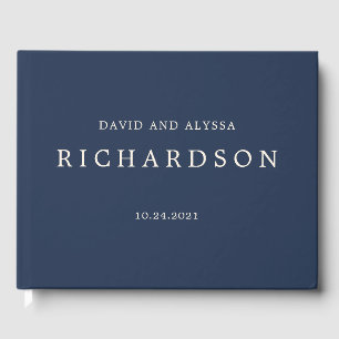 Livre D'or Vintage Mariage Floral Marine et Crème