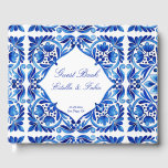 Livre D'or Vintage Talavera Azulejo tuile bleue mariage perso<br><div class="desc">Vintage Talavera Azulejo Carrelage bleu et blanc méditerranéen Livre d'invité mariage customisé Livre d'invité mariage personnalisé</div>