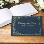 Livre D'or Vintage Victorian Floral Navy Mariage d'or bleu<br><div class="desc">Découvrez des souvenirs dans une élégance intemporelle avec notre Vintage Mariage floral victorien Foil Guest Book. Doté de motifs floraux complexes et d'une touche de mousse luxueuse, ce livre d'hôtes dégage un charme et une sophistication classiques. Parfait pour préserver les messages sincères de vos proches, il allie la beauté de...</div>