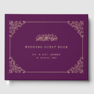 Livre D'or Vintage violet musulman Mariage musulman