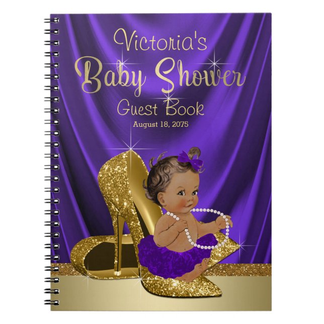 Livre d'or violet Princess Baby shower (Devant)