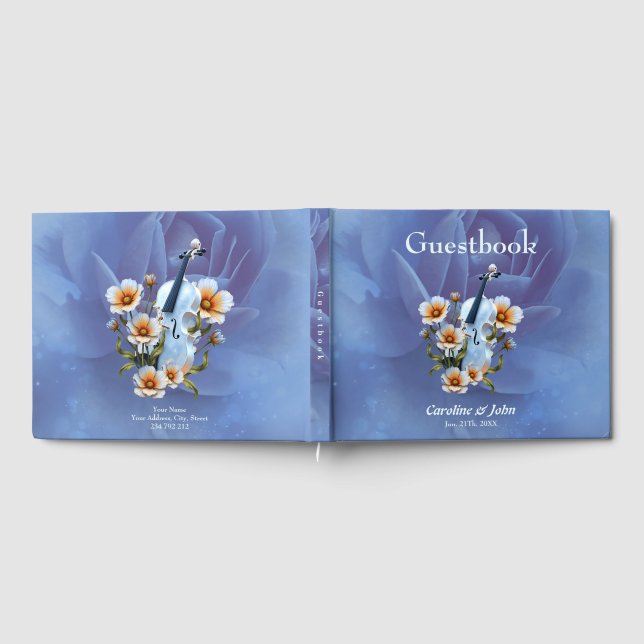 Livre D'or Violon blanc aux fleurs - Musique élégante & Natur (Complet)