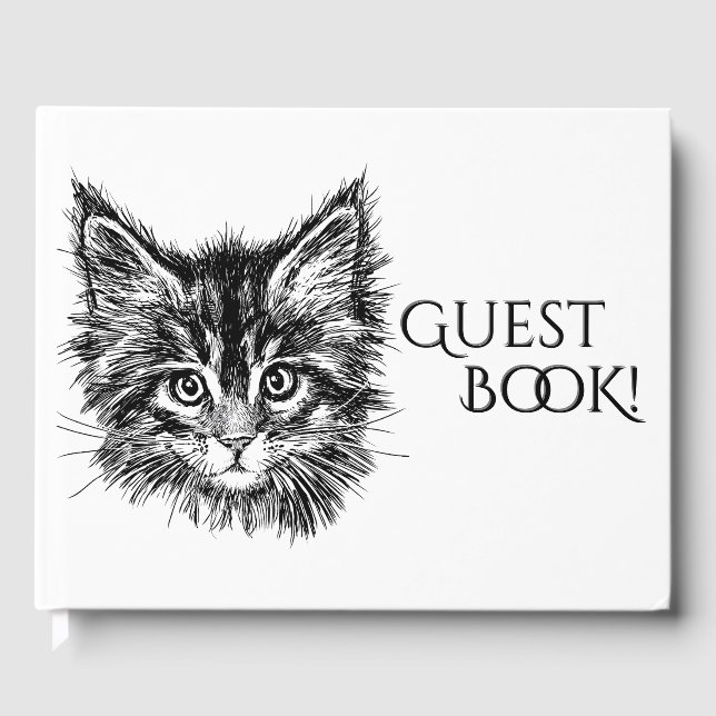 Livre D'or Visage de Kitten noir et blanc (Recto)