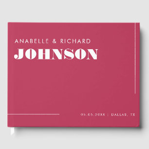 Livre D'or Viva Magenta Bold Typographie Mariage simple