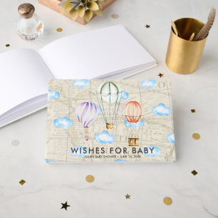 Livre D'or Vœux pour bébé Baby Shower Montgolfière