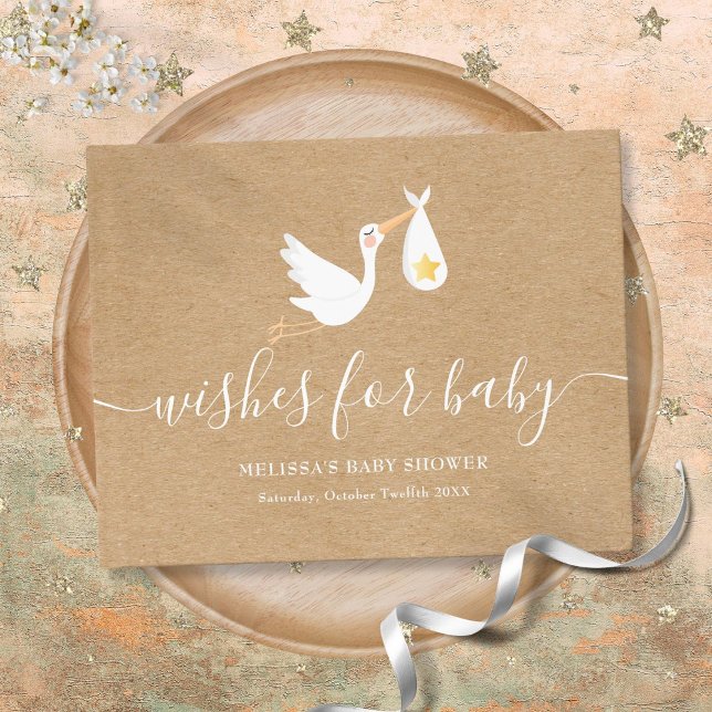 Livre D'or Voeux pour bébé Rustic Stork Star Baby shower (Wishes For Baby Rustic Stork Star Baby Shower Guest Book)