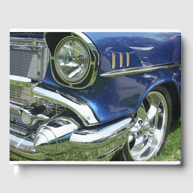 Livre D'or Voiture Vintage Bleue 1957 Chevy (Recto)