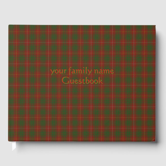 Livre D'or Vos initiales sur Bruce Clan tartan (Recto)