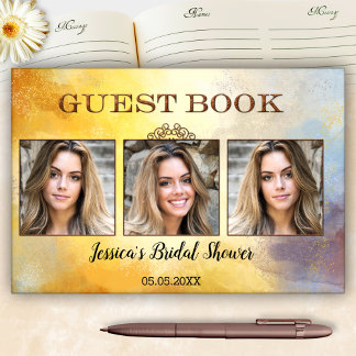 Livre D'or Votre art de shower de mariage aquarelle 3 photos