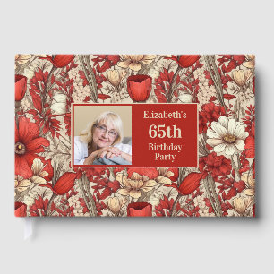 Livre D'or VOTRE motif floral texte et photo