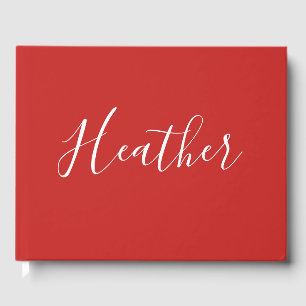 Livre D'or Votre script blanc personnalisé en rouge