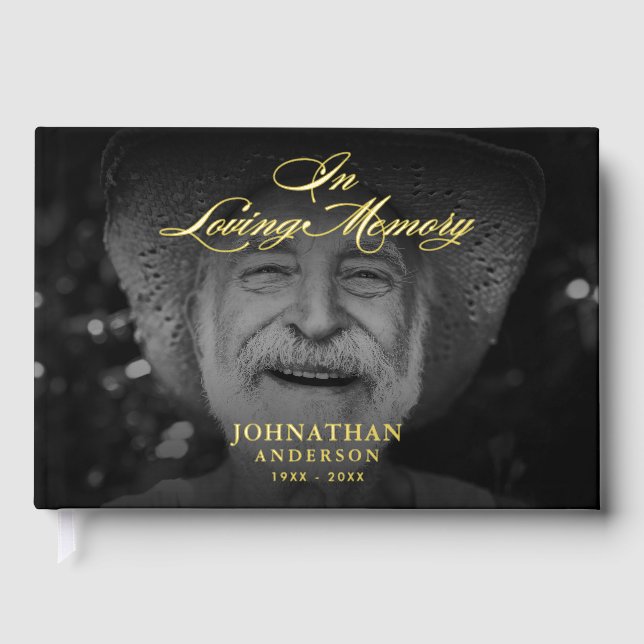 Livre D'or *VRAI FOIL* En Mémoire Amoureuse Élégante 2-Photo (Recto)