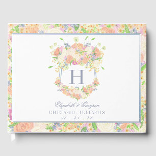 Livre D'or Watercolor Garden Party Floral Mariage Crest