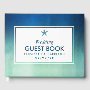 Livre D'or Watercolor Ocean Starfish Beach Wedding