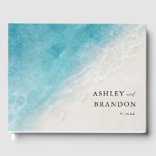 Livre D'or Watercolor Ocean Summer Blue Beach Wedding