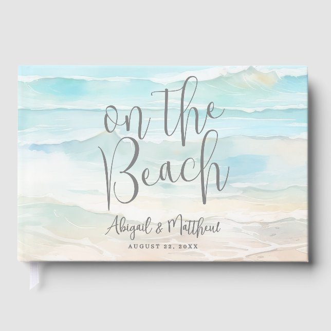 Livre D'or Watercolor On The Beach Wedding (Recto)