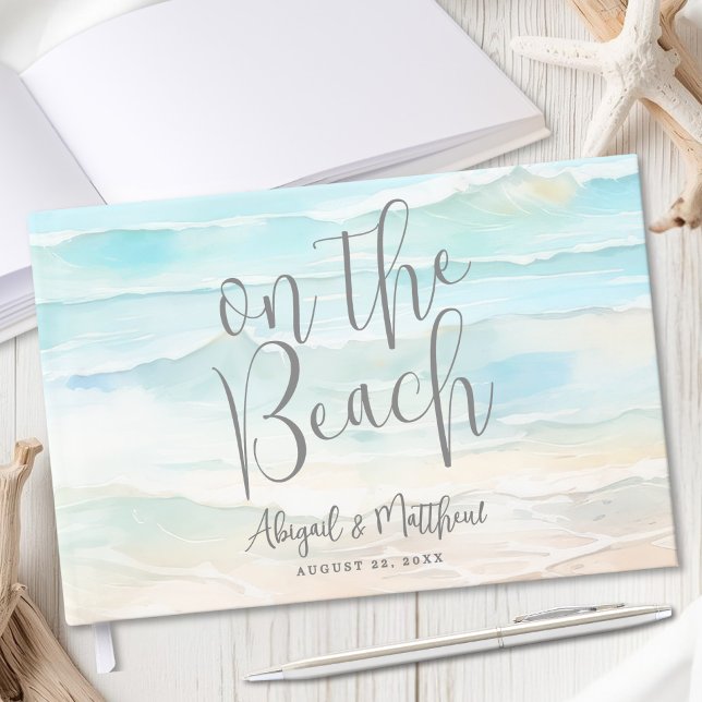 Livre D'or Watercolor On The Beach Wedding (Watercolor On The Beach Wedding Guest Book)