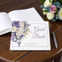 Watercolor Purple Cream Floral Wedding