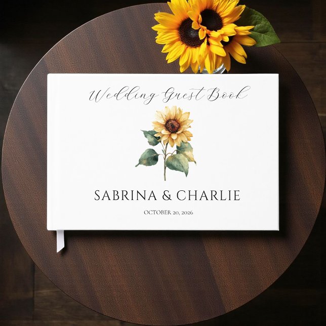 Livre D'or Watercolor Sunflower Rustic Floral Wedding (Créateur téléchargé)