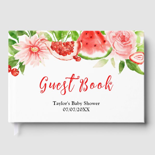 Livre D'or Watermelon and Pomegranate Baby Shower (Recto)