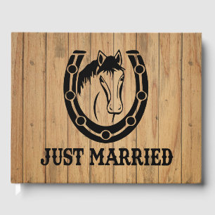 Livre D'or Western Bois Mariage Horse équestre Rustique
