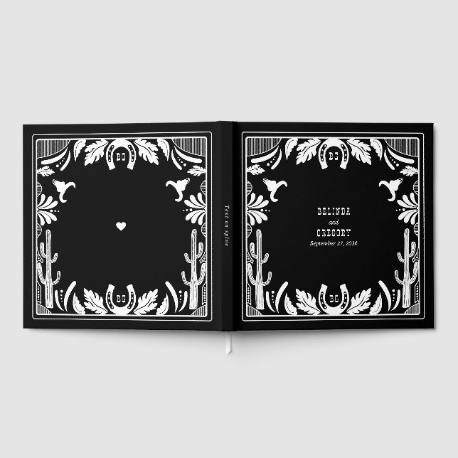 Livre D'or Western Country Cowboy Rustique Mariage (Complet)