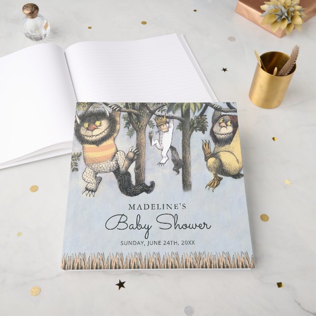 Livre D'or Where the Wild Things Are Baby Shower (Recto ouvert)