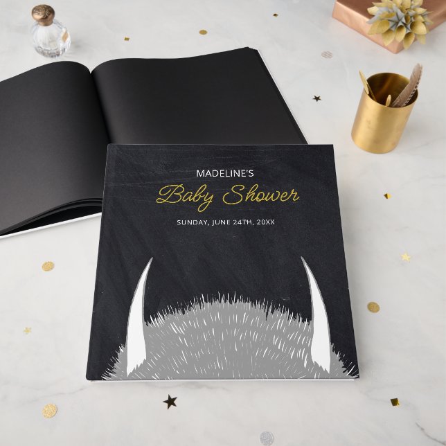 Livre D'or Where the Wild Things Are Baby Shower (Recto ouvert)