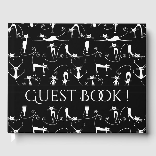 Livre D'or Whimsical Skinny blanc chat Texte personnel épine (Recto)