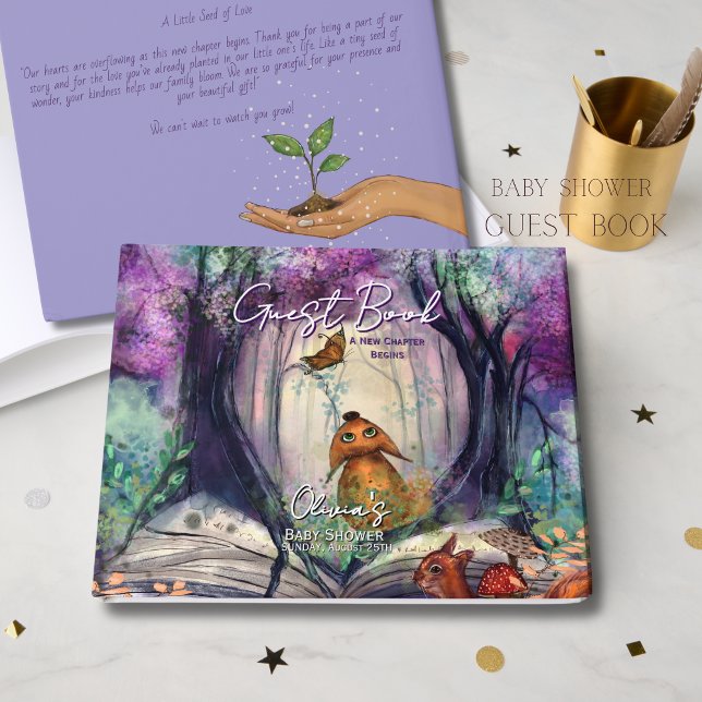 Livre D'or Whimsical Storybook Woodland Purple Guest Book (Whimsical Storybook Woodland Purple Guest Book)