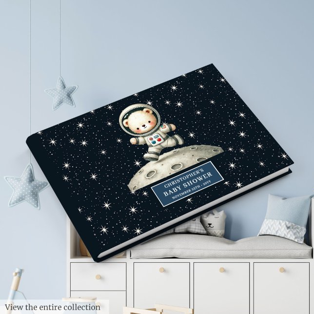 Livre D'or Whimsical Teddy Bear Astronaut Baby shower garçon (Whimsical Teddy Bear Astronaut Boy Baby Shower Guest Book )