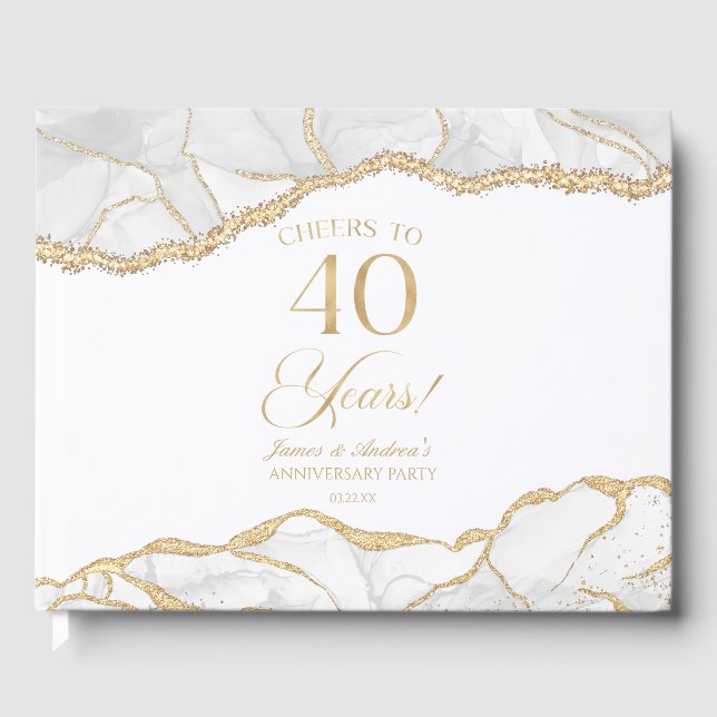 Livre D'or White Gold Agate 40th Wedding Anniversary Party (Recto)